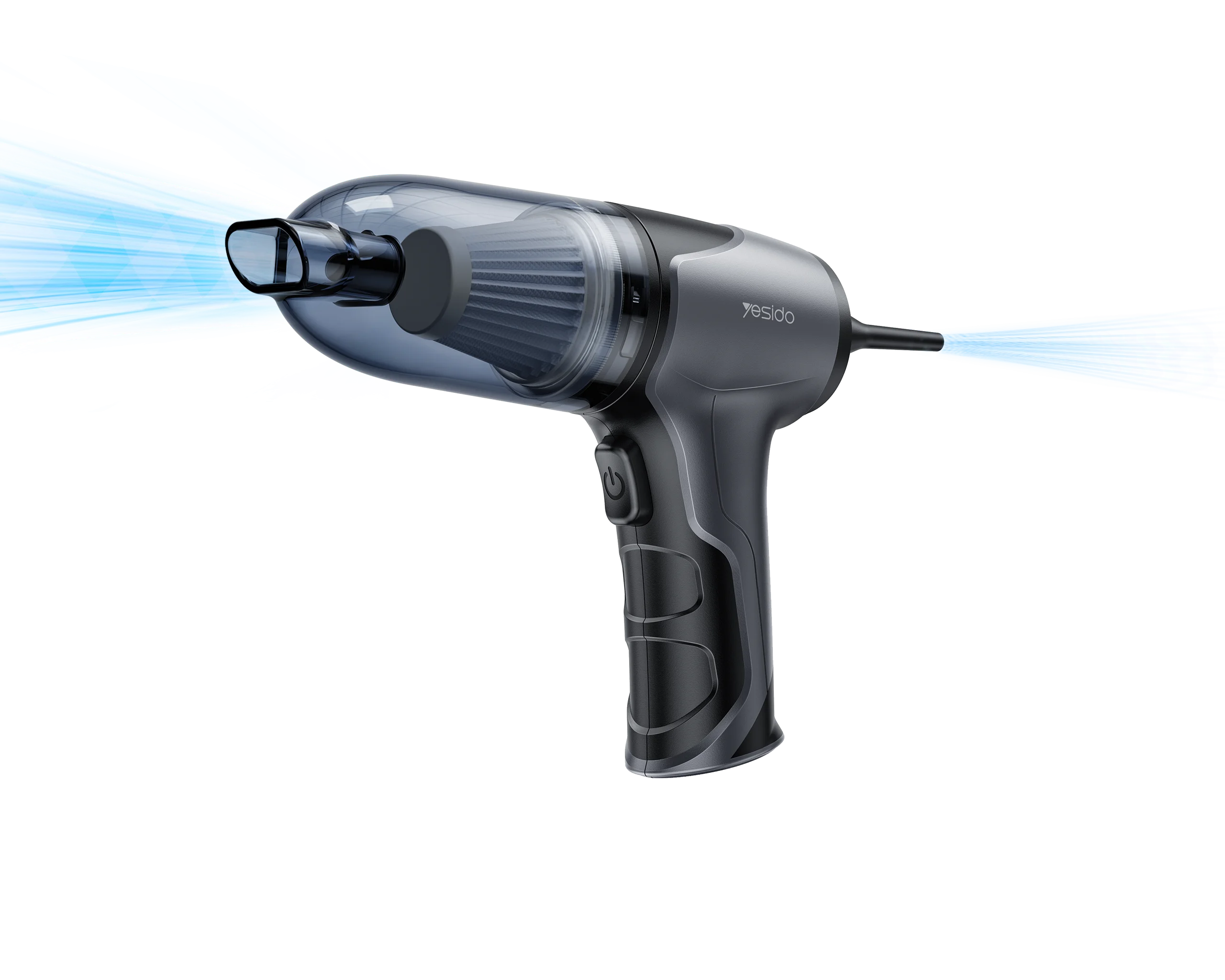 Yesido Multiple Accessories Powerful Power 4000mAh Blowing And Suction 2-in-1 Car Vacuum Cleaner