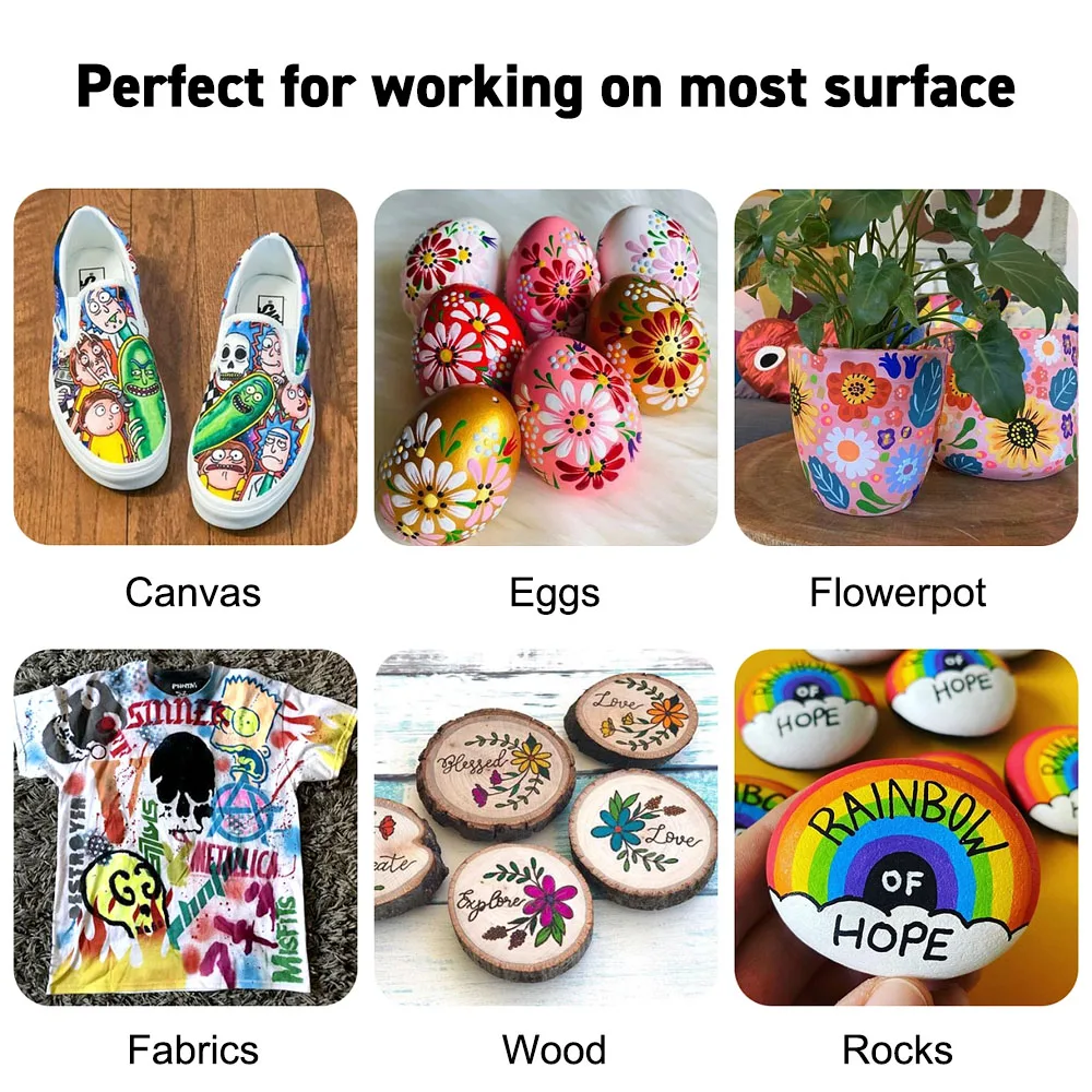 Wholesale Art Supplies 24 Colors Non-toxic Water-based Acrylic Paint Brush Set