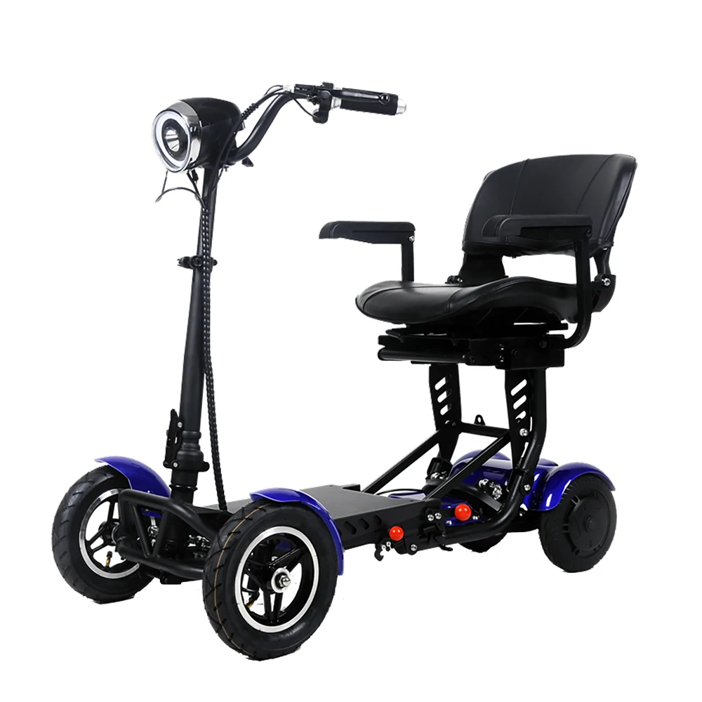 Elder People Cheapest Lithium Battery mini handicapped 4 wheels electric mobility scooter Folding for Sale