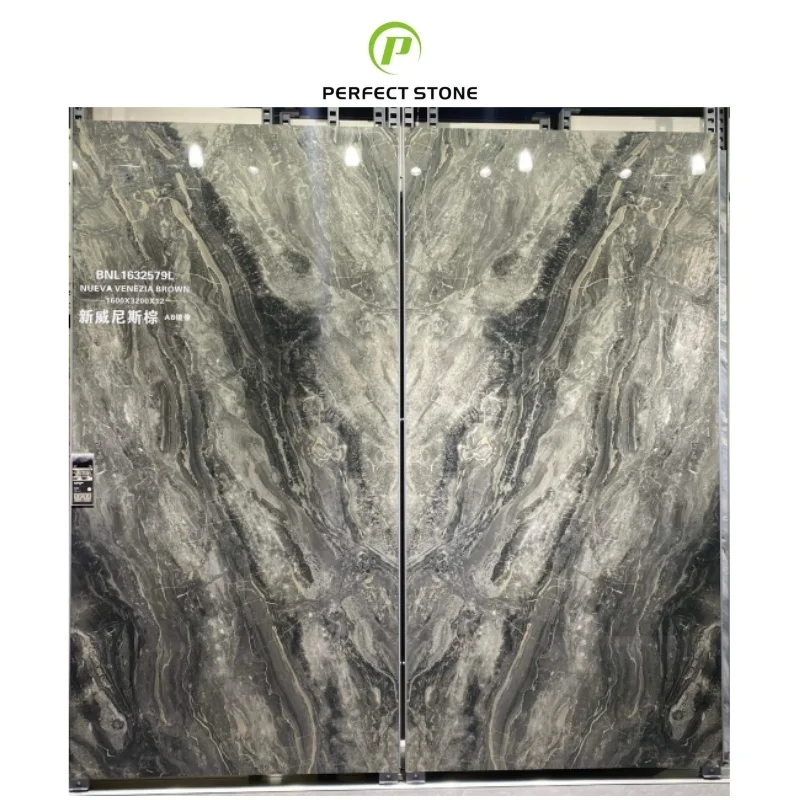 Ceramic Polished Glazed Slabs Pandora Sintered Stone Tile 1600*3200*12mm For Living Room Sintered Stone Slabs
