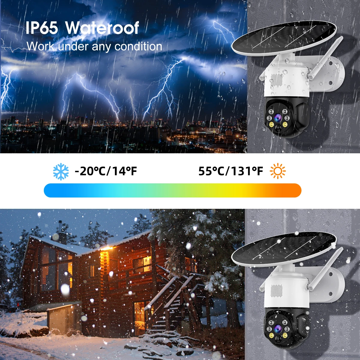 Wifi Camera 8W Solar Panel PTZ Camera Outdoor waterproof 2MP PIR Alarm Motion Detect CCTV Security Camera SD Card