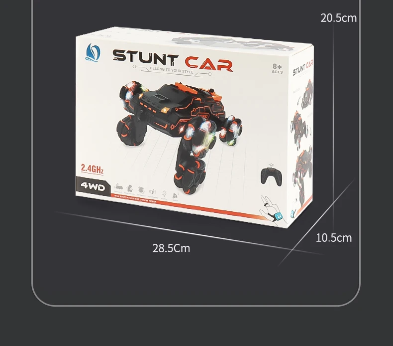 Jc03 Swing Arm Drift Car Gesture Control Stunt Left Right Drift Colorful Lights Music Rc Car