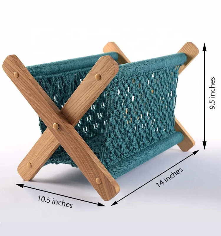 Оптовая продажа, маленькая складная деревянная корзина для журналов для спальни