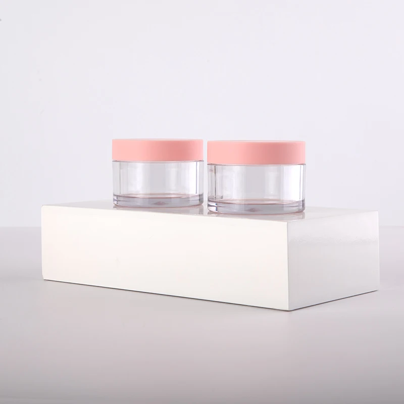 50g 100g 200g 250g 300g 400g 8OZ PETG Luxury Plastic Cosmetic Container Frost Cream Jar with pink lids for Acrylic Powder jars