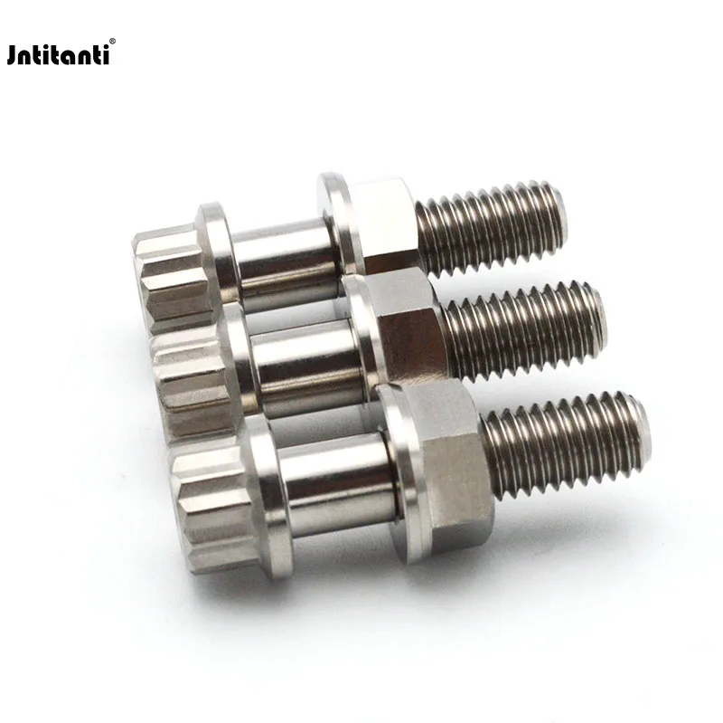 Jntitanti  Customized OEM ODM M7*32mm M7*24mm Split Rim Wheel Hub Gr.5 Ti-6Al-4V 12 point Flange Bolt