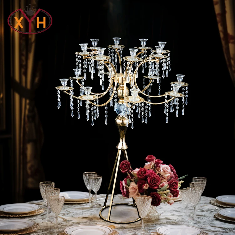 Xinyuanxing роскошная дизайнерская большая ваза для свадебного стола, акриловая Золотая ваза для цветов