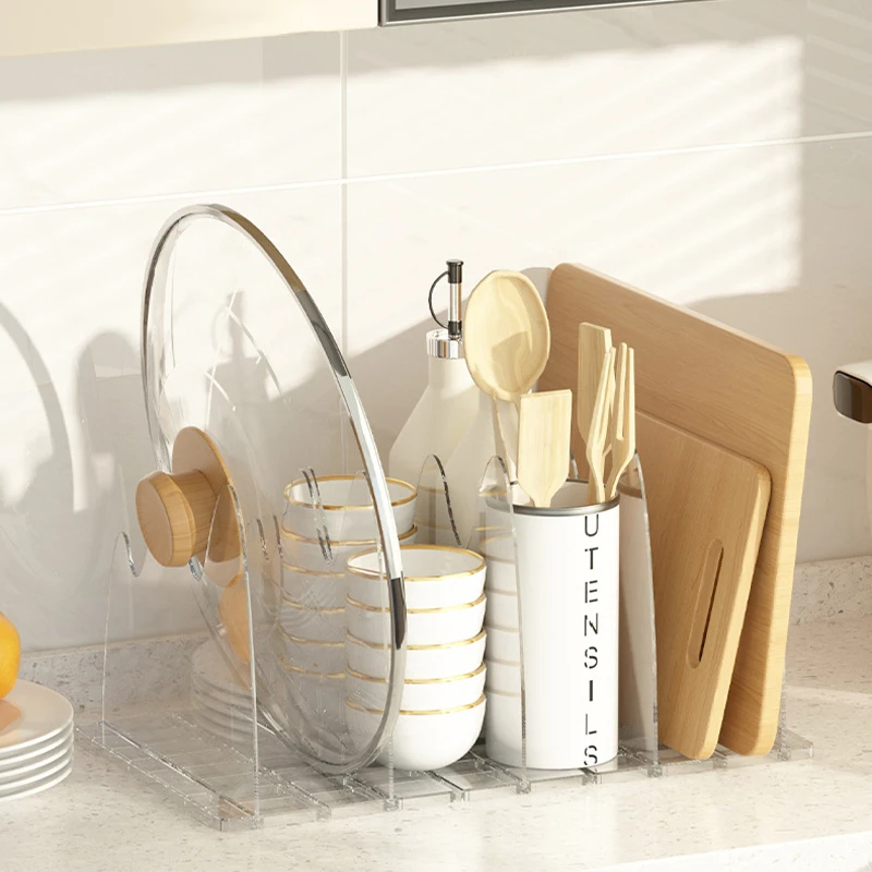 Adjustable Acrylic Clear Bookshelf  Shelf Divider For Closet Handbag Storage Organizer In Home