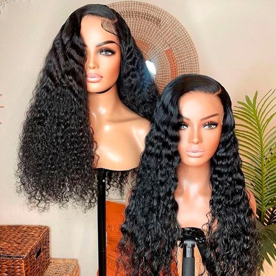 Glueless Cuticle Aligned HD Lace Frontal Wigs,Peruvian Lace Front Wigs Natural Curly Full Lace Human Hair Wig For Black Women