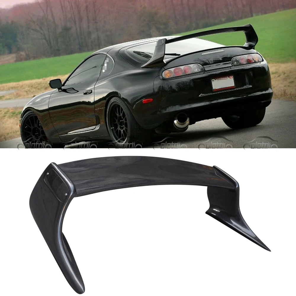 For Toyota SUPRA A80 MK4 1993-1998 Full Carbon Fiber  JDM Style  Boot Lip Rear Trunk Tail Wing Ducktail Spoiler Car Styling