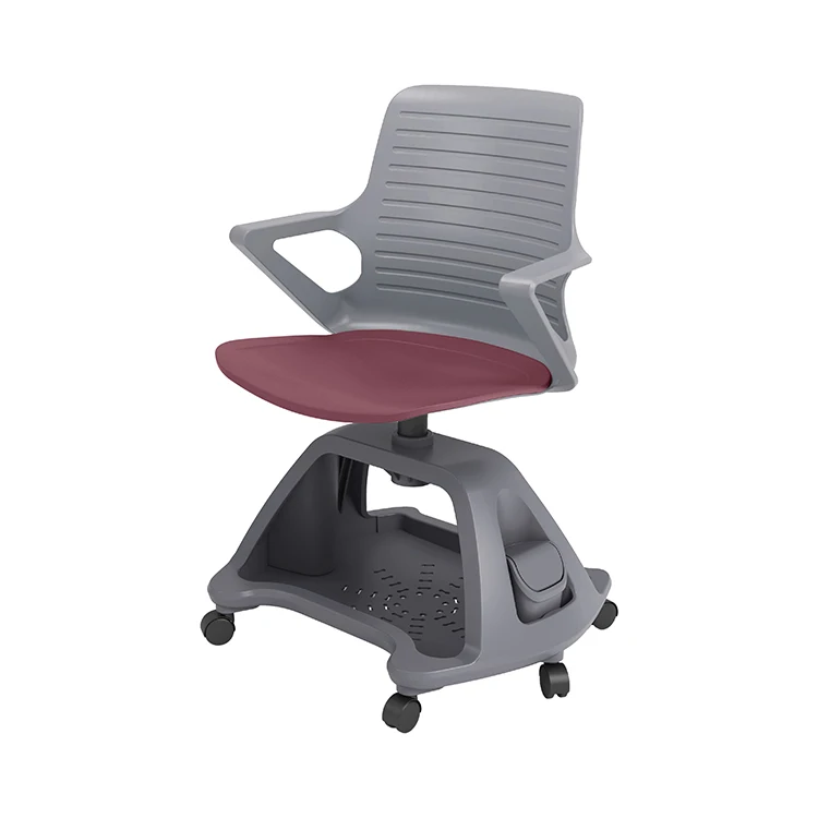 School Chairs Chair With Writing Tablet & Base & Caster 360 Swivel Chair With Writing Pad