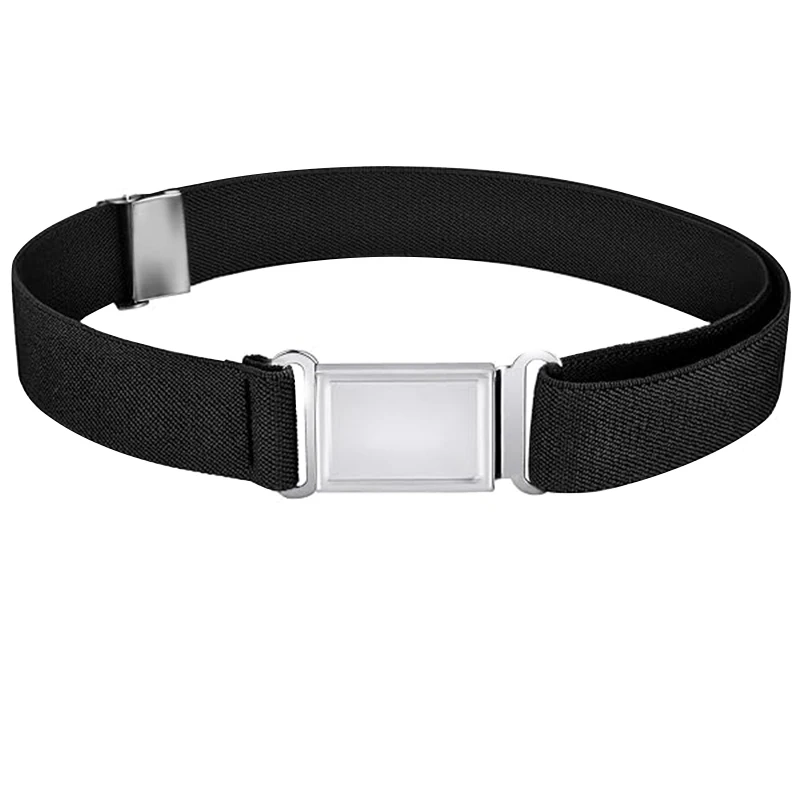 1 Inch Kids Elastic Adjustable Belt Factory Classic Colors Polyester Material with Iron Magnetic Buckle