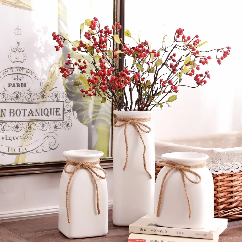 Custom Made white square vase ceramic vase nordic vases for home decor large