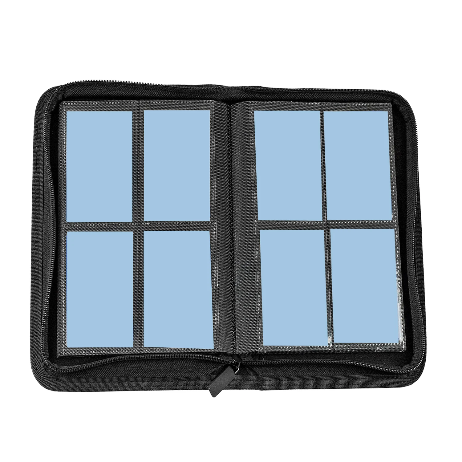 4-Pocket MTG Game Pocket Zipper PU Leather Collection Album Trading Card Album Binder Folder