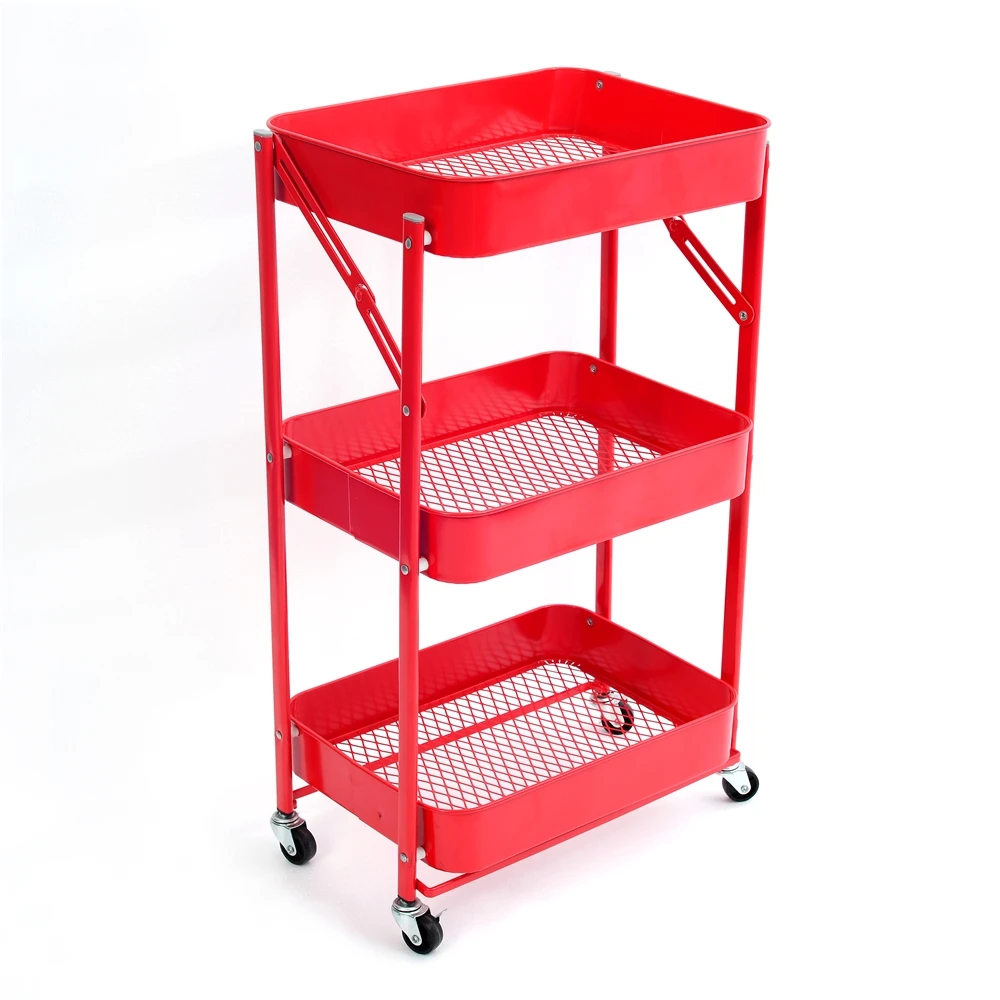 3 shelves vinyl bag housekeeping service cart welding cart multi-function with shelves