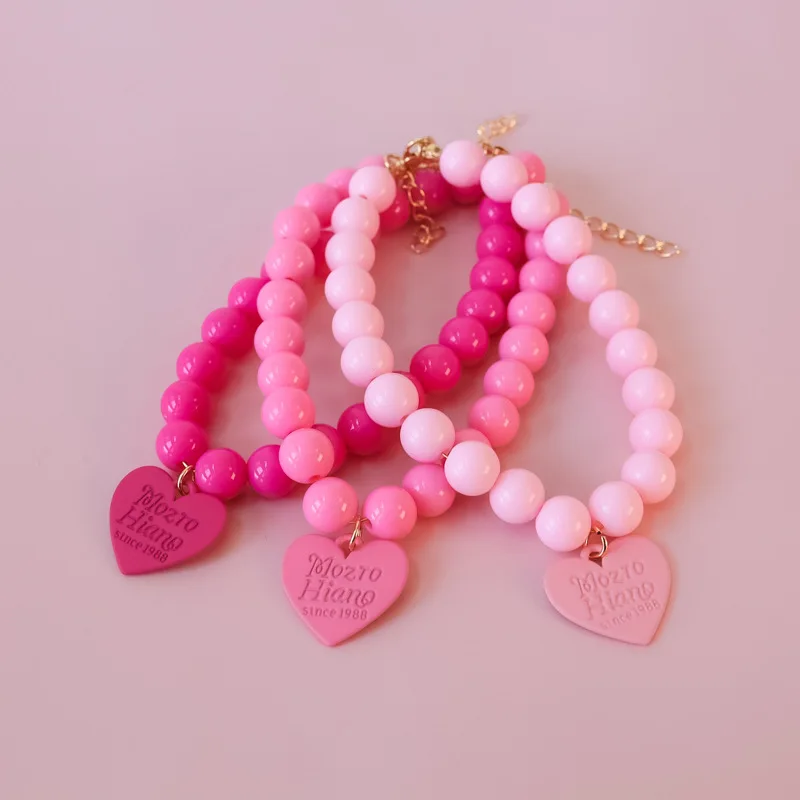 Wholesale Macaron Color Sweet Pearl Necklace Pet Apparel Accessories for Dogs and Cats