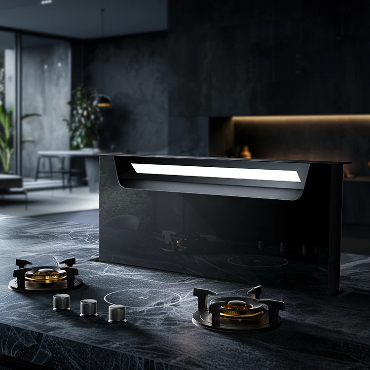 Family Table-Top Invisible Range Hood Led Screen 460W Side Suction Type Oil Fume Separation Into The Air