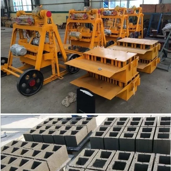 china big wheels Qtj4-40 mobile hydraulic interlocking paver brick maker automatic hollow block cement making machine automatic