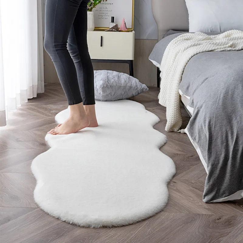 Wholesale Faux Rabbit Fur Rug Living Room Carpet Bay Window Mat Plush fluffy carpet Super Soft Area Rug for Bedroom Washable