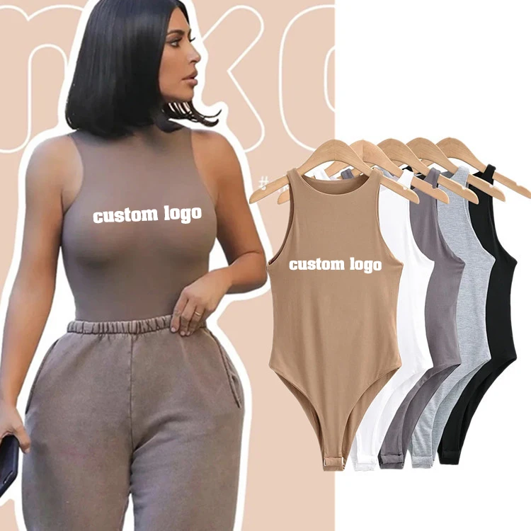 Custom Logo Candy Colors summer womans romper Mujer Jumpsuits Black Tank Lingerie Bodysuits For Women