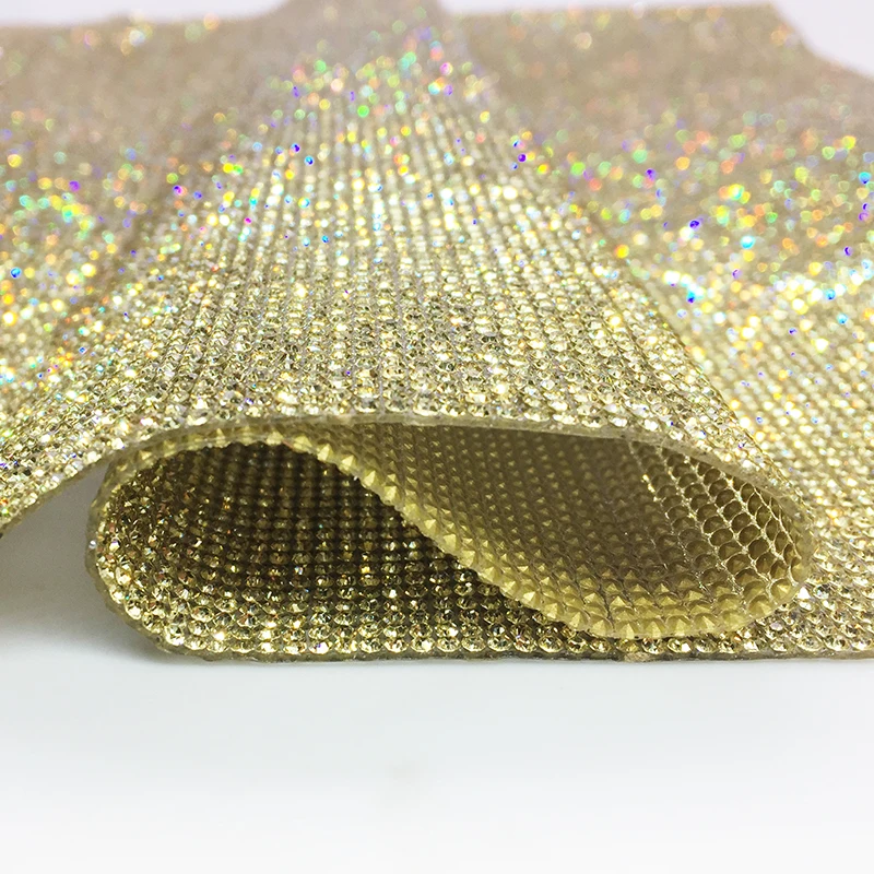 
Hot Sell Colorful Square Rhinestones Mesh Glue Back Jonquil Sticker Glass Rhinestone sheet 