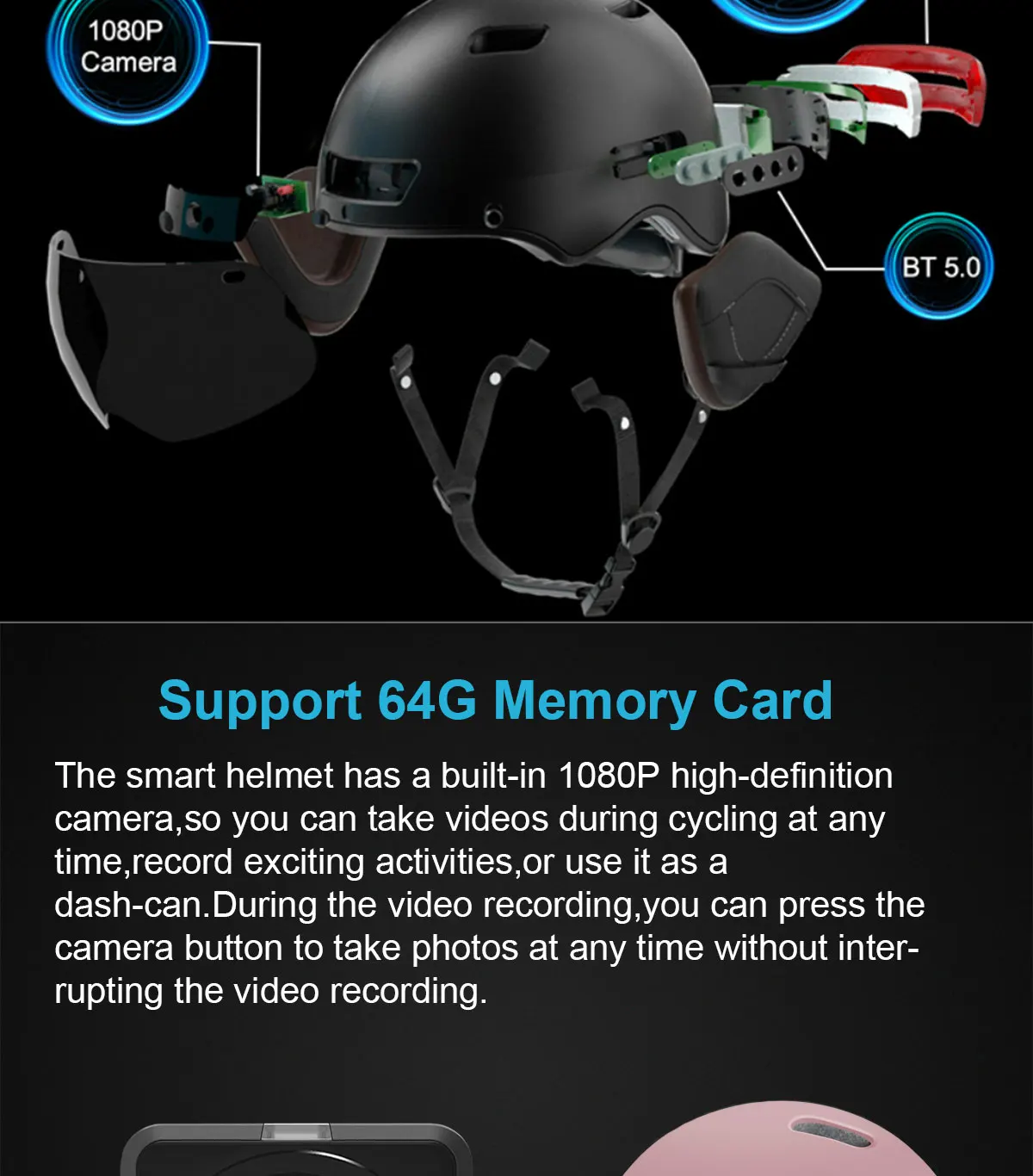 Usb Led Flashlight cycle bike led motorcycle smart helmet safety with camera.jpg