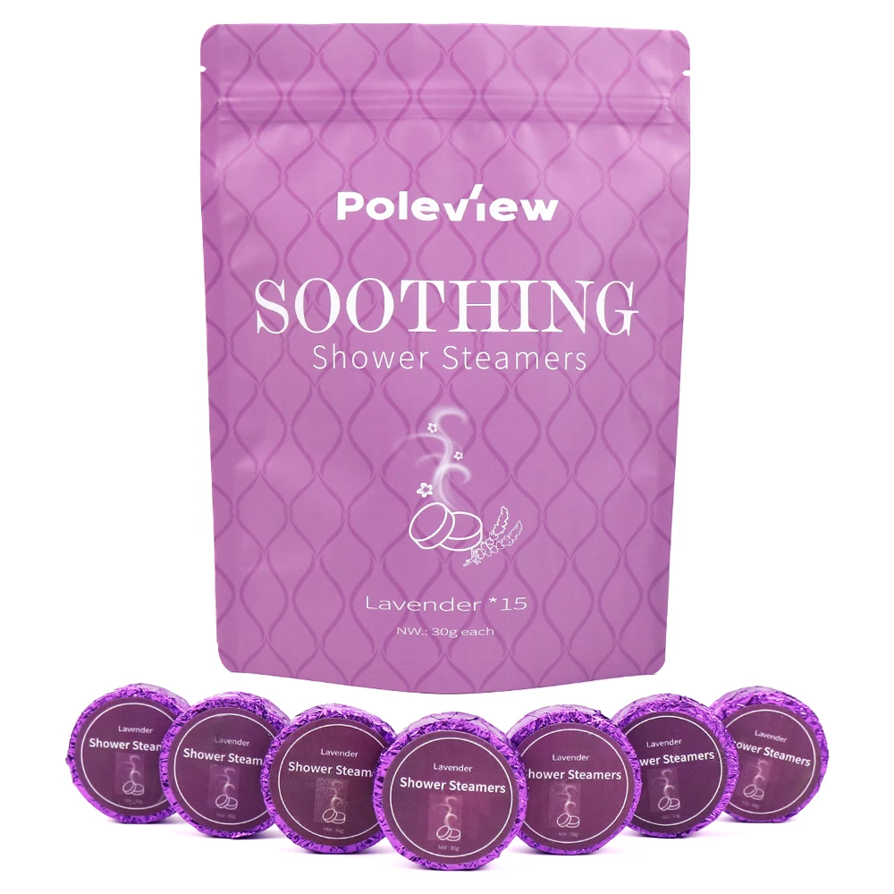 15 Pack  Natural Ingredients Natural Lavender Shower Steamers Aromatherapy For Bath Gifts