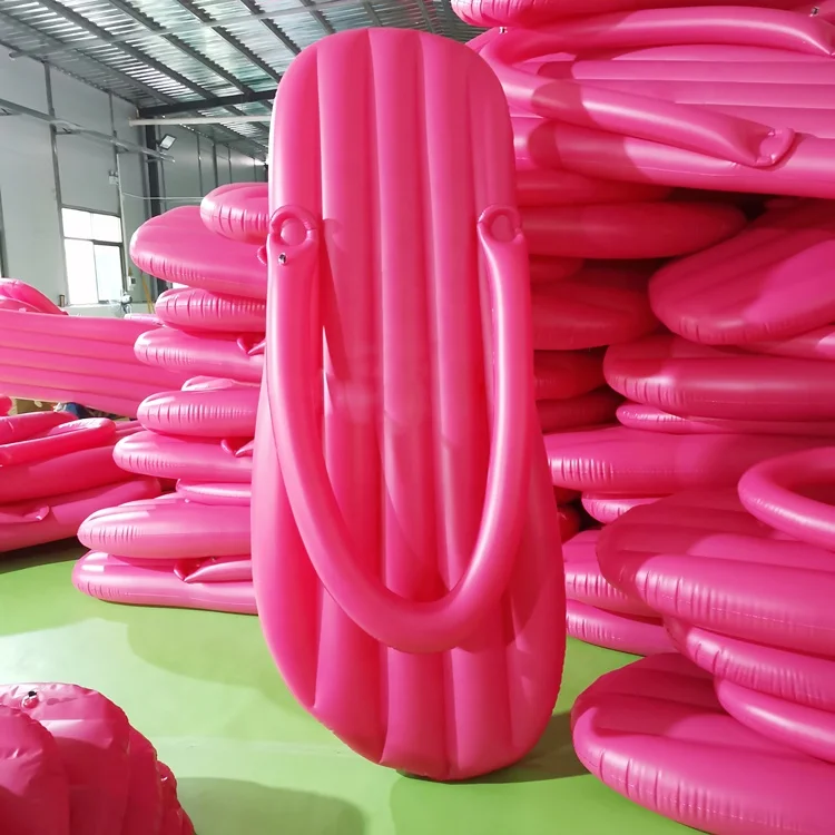 Pvc Inflatable flip flops for the beach games  water park water floating slipper Shape Pool Float Mat Float Flip flops pool