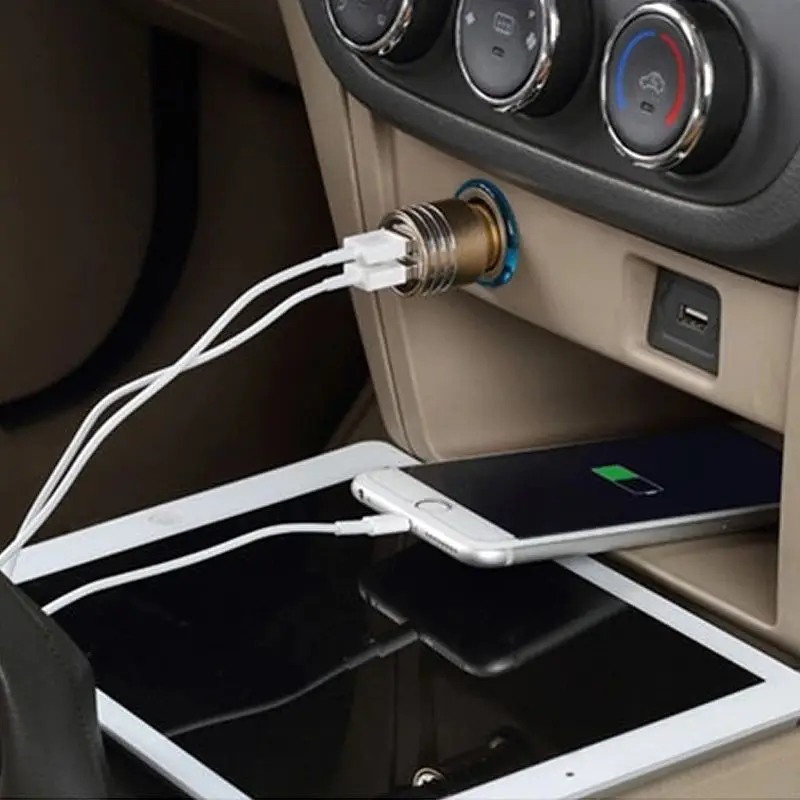 Whosale 5v 1.0A Universal Daul 2 Port USB Car Charger Adapter For Phone