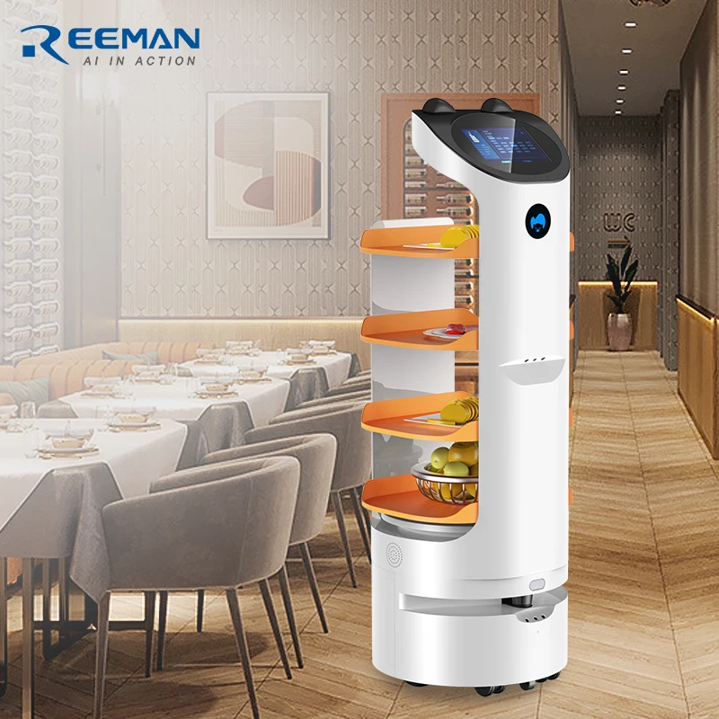 Hot Sell Factory Supplier Charging Pile Delivery Food Robot Food Cart Catering Server Waiter Robots In Hotel Restaurant Hospital