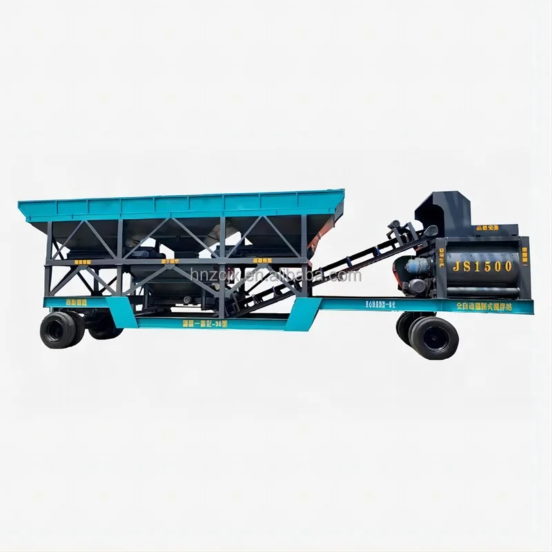 Large Capacity Ready Mixed Concrete Mixing Station 75M3 Automatic Control Twin Shaft Mixer Mobile Batching Plant For Sale