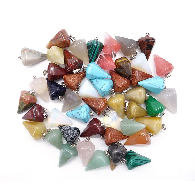 Bulk Sale  Natural Crystal moon Pendant Healing Gem Carving heart Star Crystal Pendant Decoration