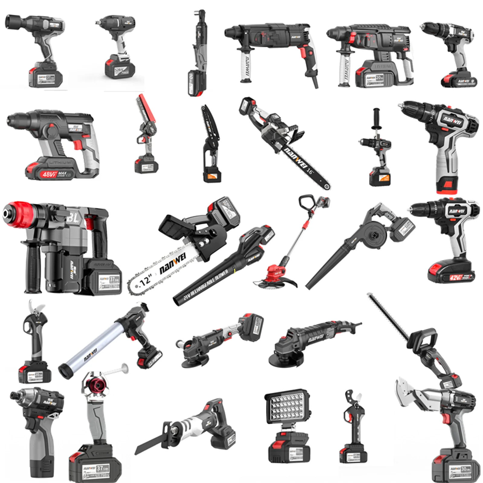 New Sealed Original Nanwei 21-V Tools Set LXT Lithium-Ion 2/3/4/5/6/7/8/9Pcs Other Hydraulics Power Cordless Drill Garden Tools