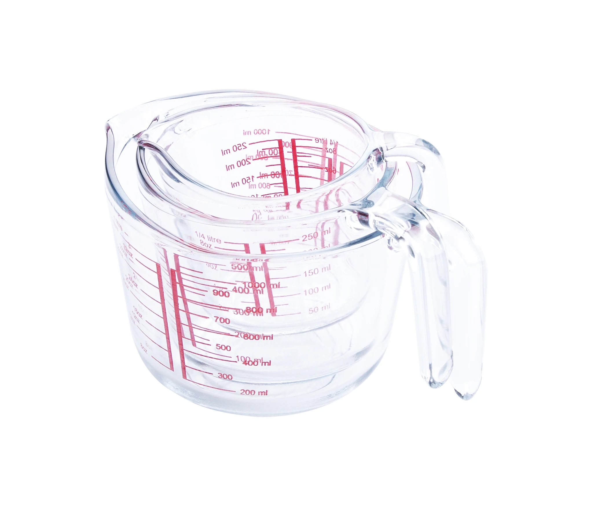 High Quality Clear Tempered Glass Measuring Cup