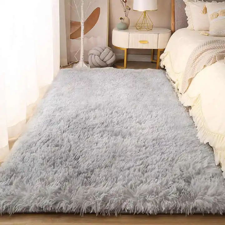 Hot Sale China Factory Ins Style Custom Soft Mat Different Solid Tie-dyed Color Plush Rug Living Room Fluffy Carpet