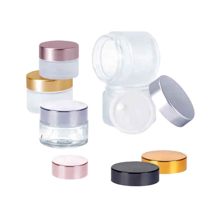 Wholesale 60Mm Customized Cosmetic Jar Bottle Rose Gold Aluminum Plastic Metal Screw Cap