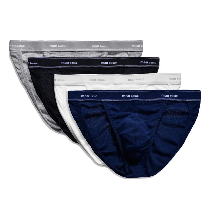 Custom Made Mens Comfortable Simple Solid Underwear Boxer Briefs 100 Cotton Eco-Friendly Panties