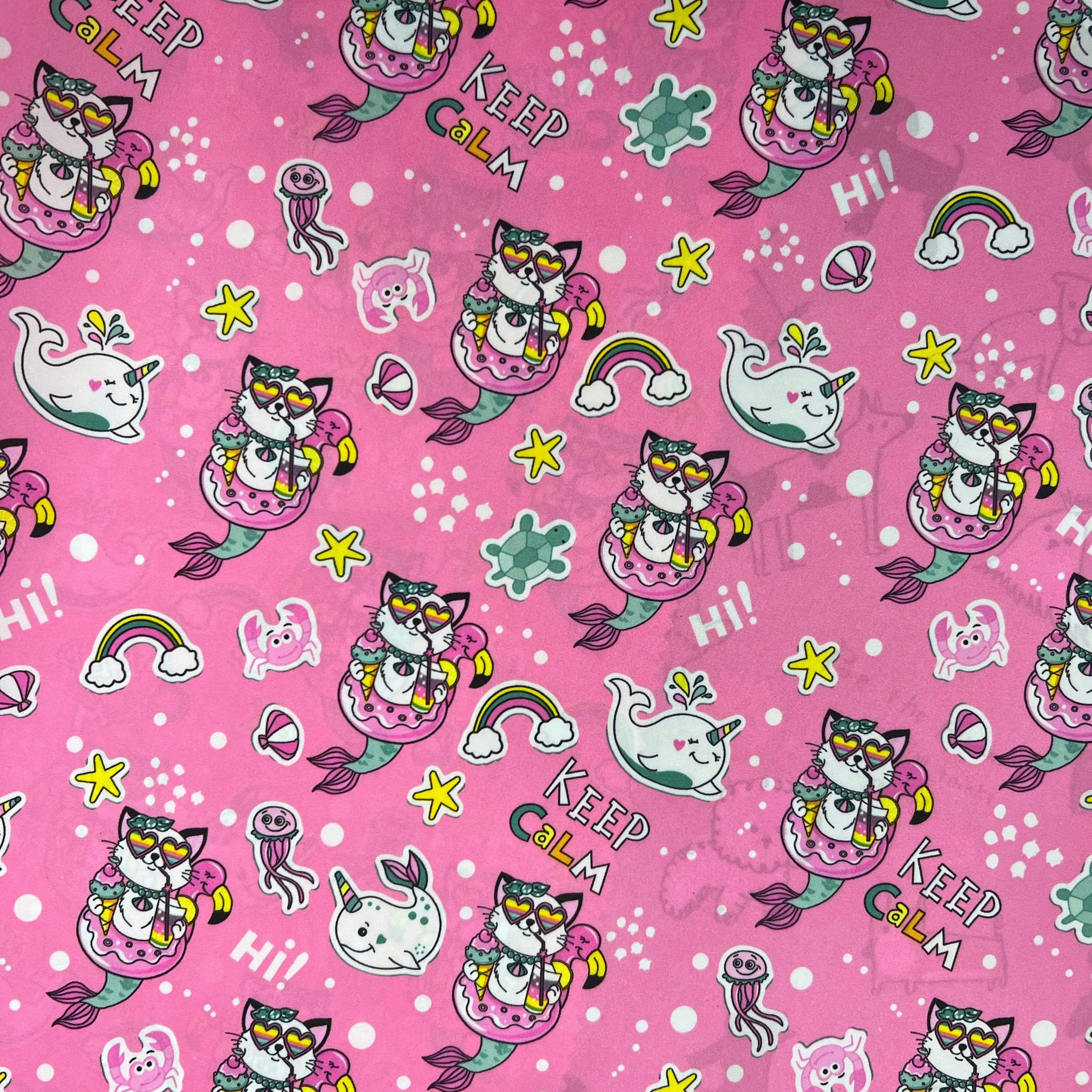 Chinese manufacture 100% Polyester 190T taffeta luxury designers fabric Digital Printed Fabric cartoon digital printed fabric