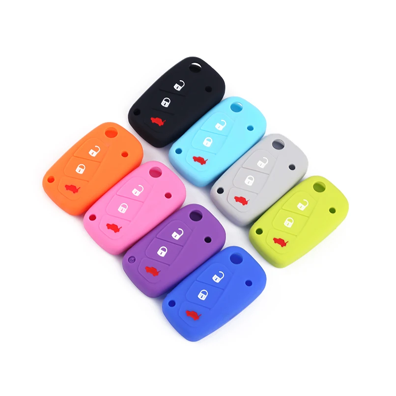 Силиконовый чехол для автомобильного ключа с дистанционным управлением Fiat 500 Panda Punto Bravo Lancia Ypsilon Stilo Ducato Delta складной 3