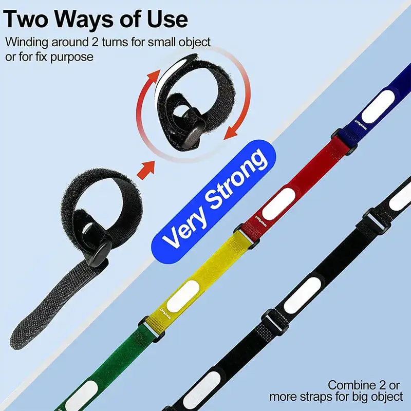 Factory OEM Reusable Cinch Straps Multipurpose Quality Hook And Loop Cable Tie Down Straps With Features Write On Label