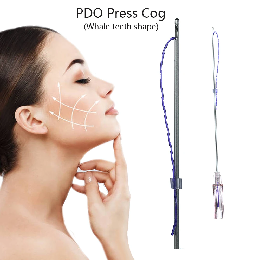 Strong Jawline Face Lift L Blunt Needle 18g 100mm Whale Teeth Cog Molding Pdo Thread
