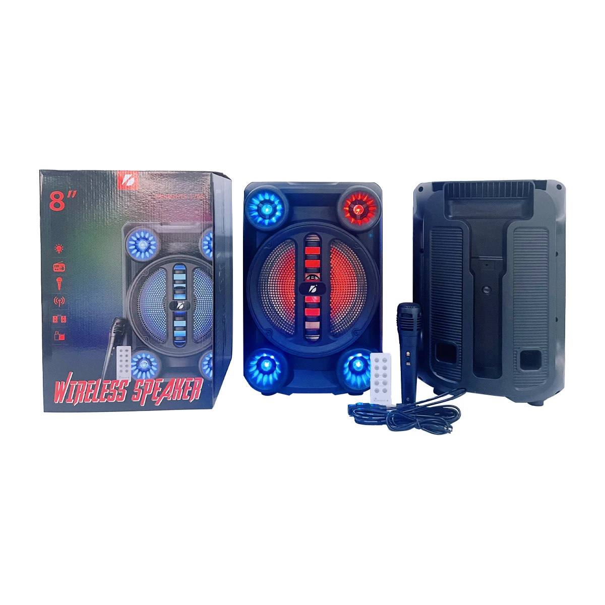 Portable Handle Rechargeable Vintage Lighters Home Theatre System Portable Subwoofer Stereo Speaker Karaoke Microphones