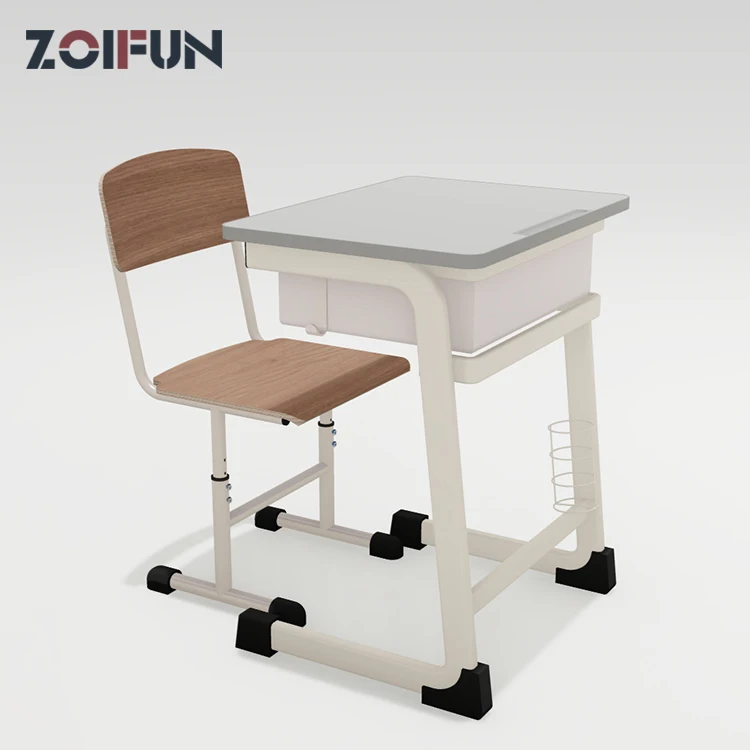 25mm MDF board customized student desk and chair for middle school student and table with drawer