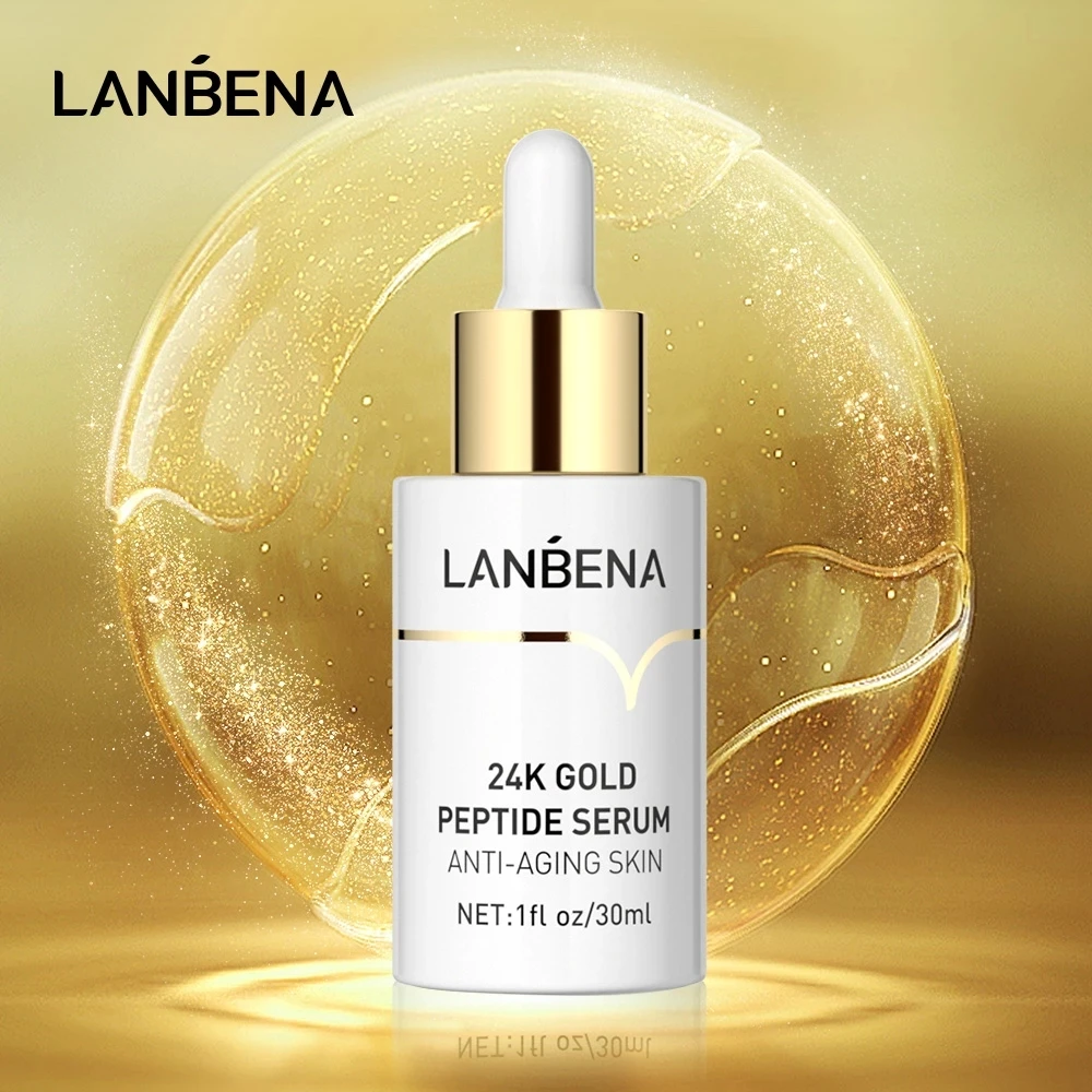 LANNENA 24k Золотая Пептидная сыворотка антивозрастной яркий крем для лица Питательный Увлажняющий минимизирующий тонкие линии уход за кожей 30