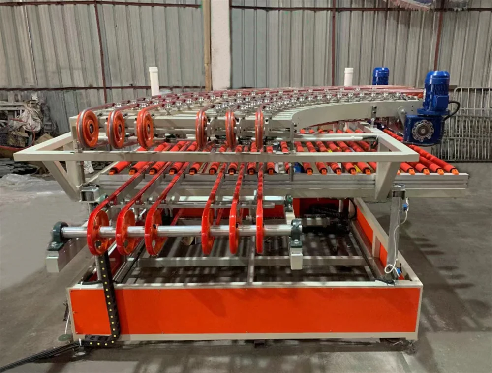 Ceramic Factory Machinery Glazing Line Turning Machine Equipment Double Layer Lift Belt Steering Machine