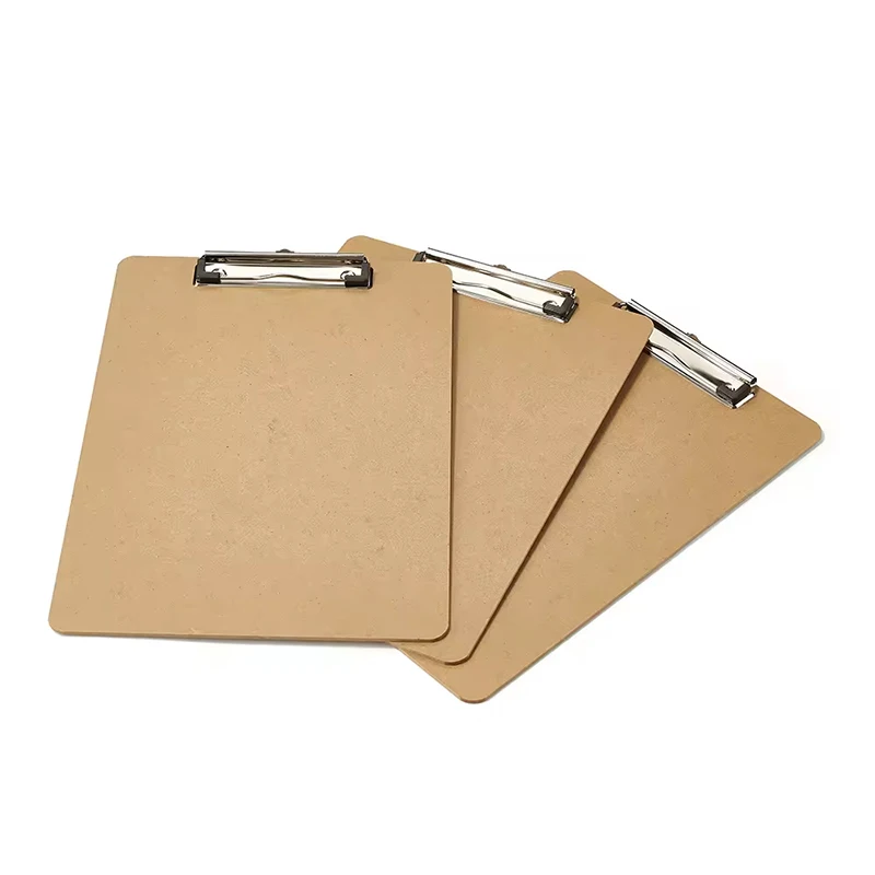 Customized Wooden Clipboards Hardboard Standard A4 Letter Size Wood Clip Boards Folder MDF Clipboard with Hanging Hook