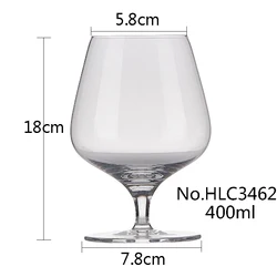 400ml Short Stem Unleaded Crystal Glassware Elegant Clear Cocktail Drinking Cognac Snifter Brandy XO bar whisky wine Cup Glasses