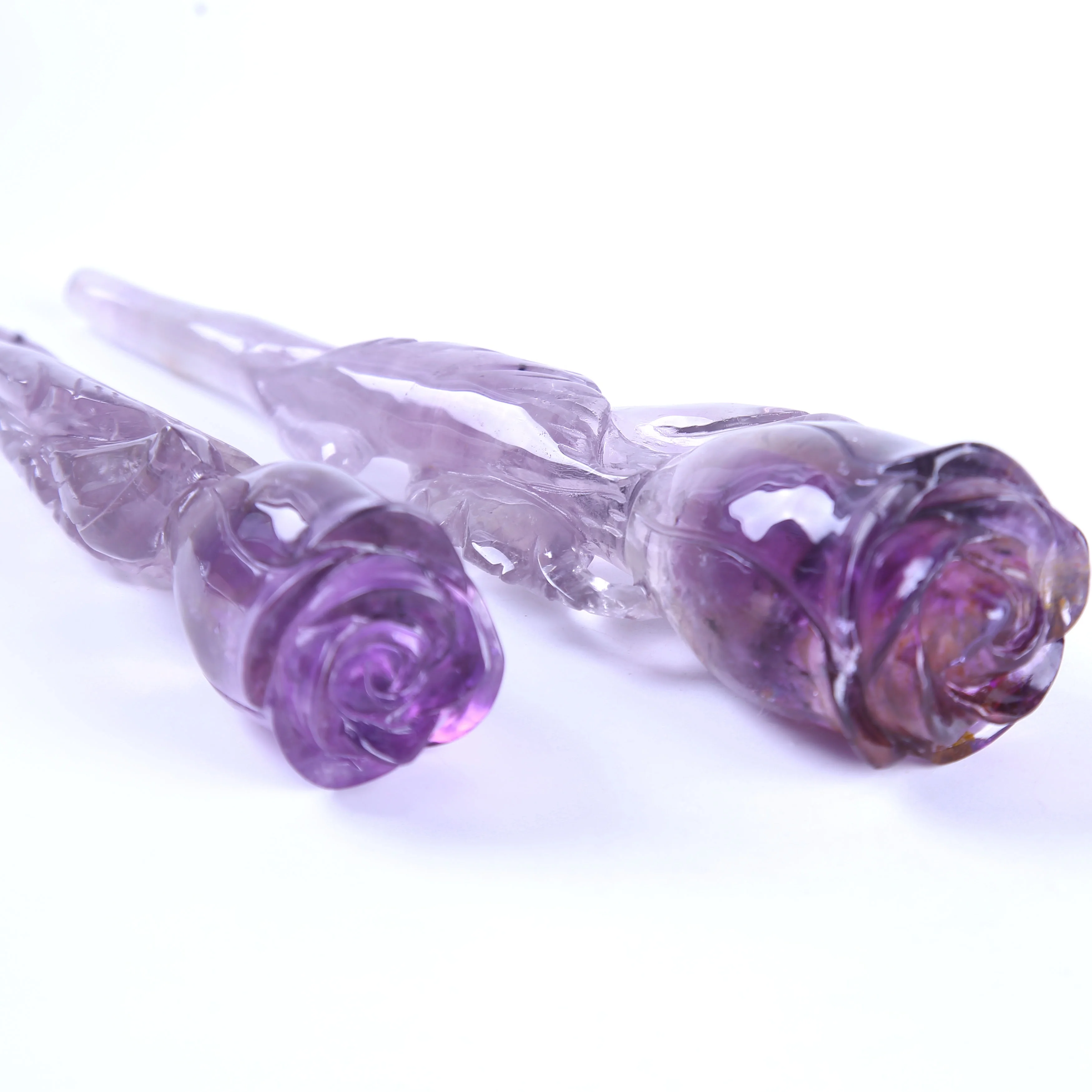 
Natural Purple Crystal Quartz Rose Points Amethyst Points Brazil Amethyst Rose Wands Points 