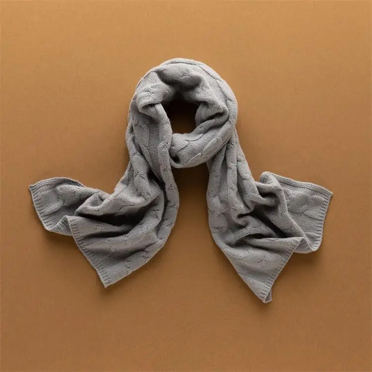 HEFT BOOOGE Fashionable Fluffy 3D Design Knitted 100% Cashmere Scarf