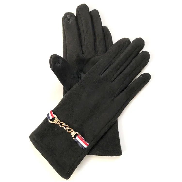 
Suede cold and warm female winter cute Korean sweet touch screen gloves thick winter gloves 