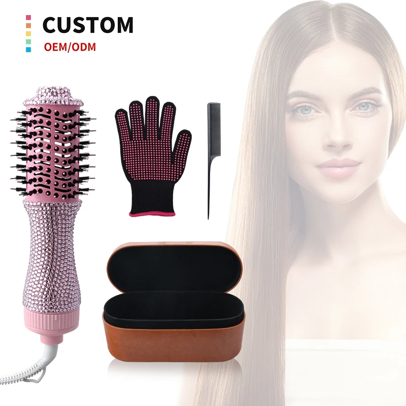 Wholesale Vogue Hair Straightener Curler hot Rollers Comb Mini Portable Professional Electric heating Hair Curler brush